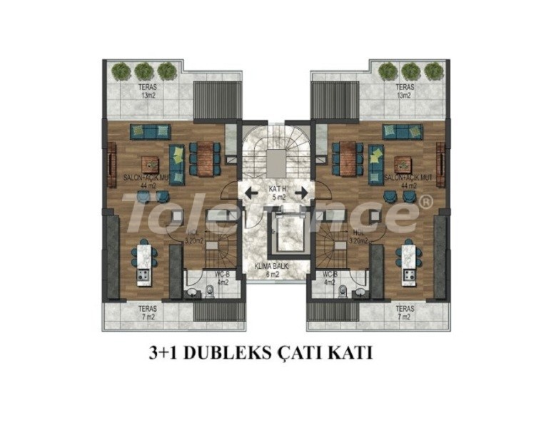 Three-bedroom apartment in Hurma, Konyaalti in a complex with indoor and outdoor pools - 34153 | Tolerance Homes