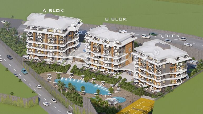 Appartement van de ontwikkelaar in Kargıcak, Alanya zwembad afbetaling - onroerend goed kopen in Turkije - 63501