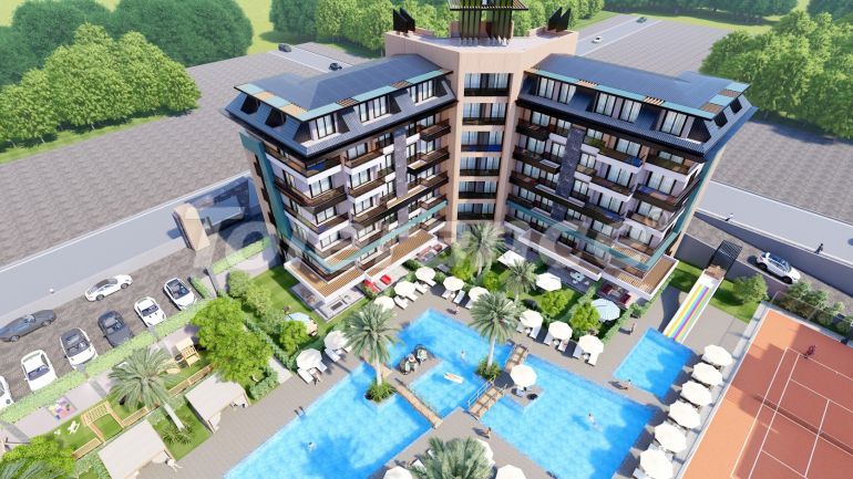Appartement van de ontwikkelaar in Kargıcak, Alanya zeezicht zwembad afbetaling - onroerend goed kopen in Turkije - 83326