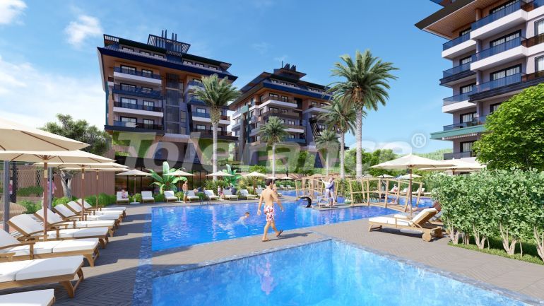 Apartment from the developer in Kargicak, Alanya with sea view with pool with installment - buy realty in Turkey - 83327