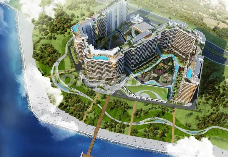 Apartment in Kucukcekmece, İstanbul sea view pool installment - buy realty in Turkey - 7066