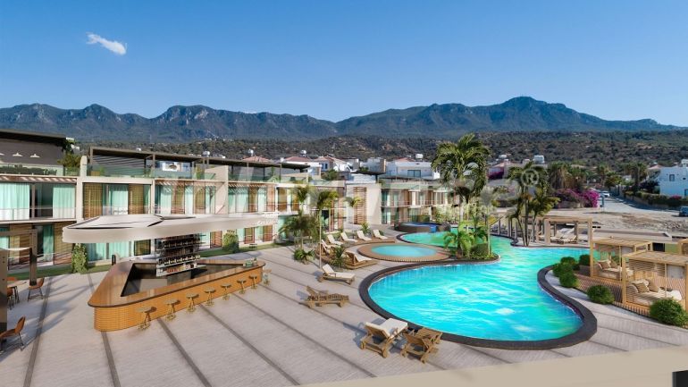 Appartement van de ontwikkelaar in Kyrenie, Noord-Cyprus zeezicht zwembad afbetaling - onroerend goed kopen in Turkije - 72894