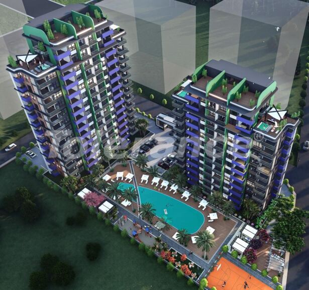 Appartement van de ontwikkelaar in Mezitli, Mersin zeezicht zwembad - onroerend goed kopen in Turkije - 62326