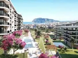 Apartment in Oba, Alanya with sea view with pool - buy realty in Turkey - 28357