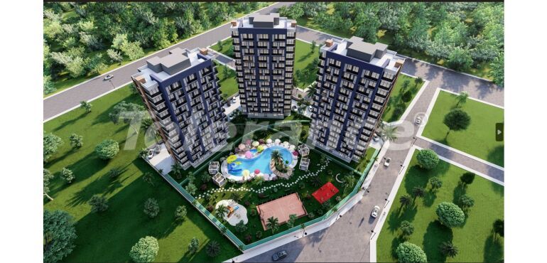 Appartement van de ontwikkelaar in Tece, Mersin zwembad afbetaling - onroerend goed kopen in Turkije - 64484