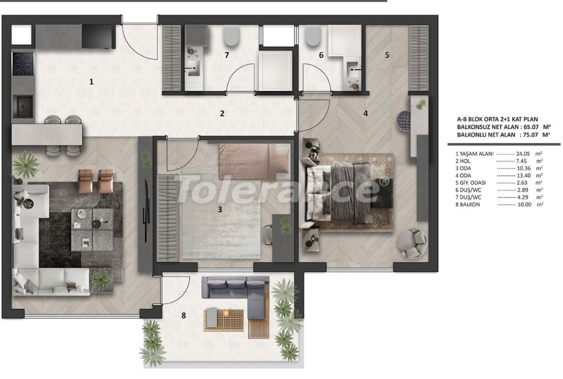 Apartment vom bauträger in Aksu, Antalya mit pool - immobilien in der Türkei kaufen - 119026