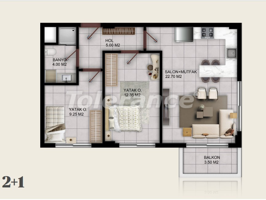 Apartment from developer in Aksu, Antalya with pool installments - buy realty in Turkey - 119427