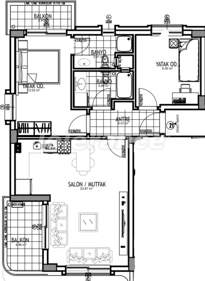 Apartment from developer in Aksu, Antalya with pool installments - buy realty in Turkey - 129925