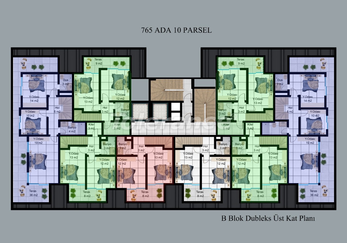 آپارتمان از سازنده که در مرکز آلانیا, آلانیا استخر اقساط - خرید ملک در ترکیه - 51180