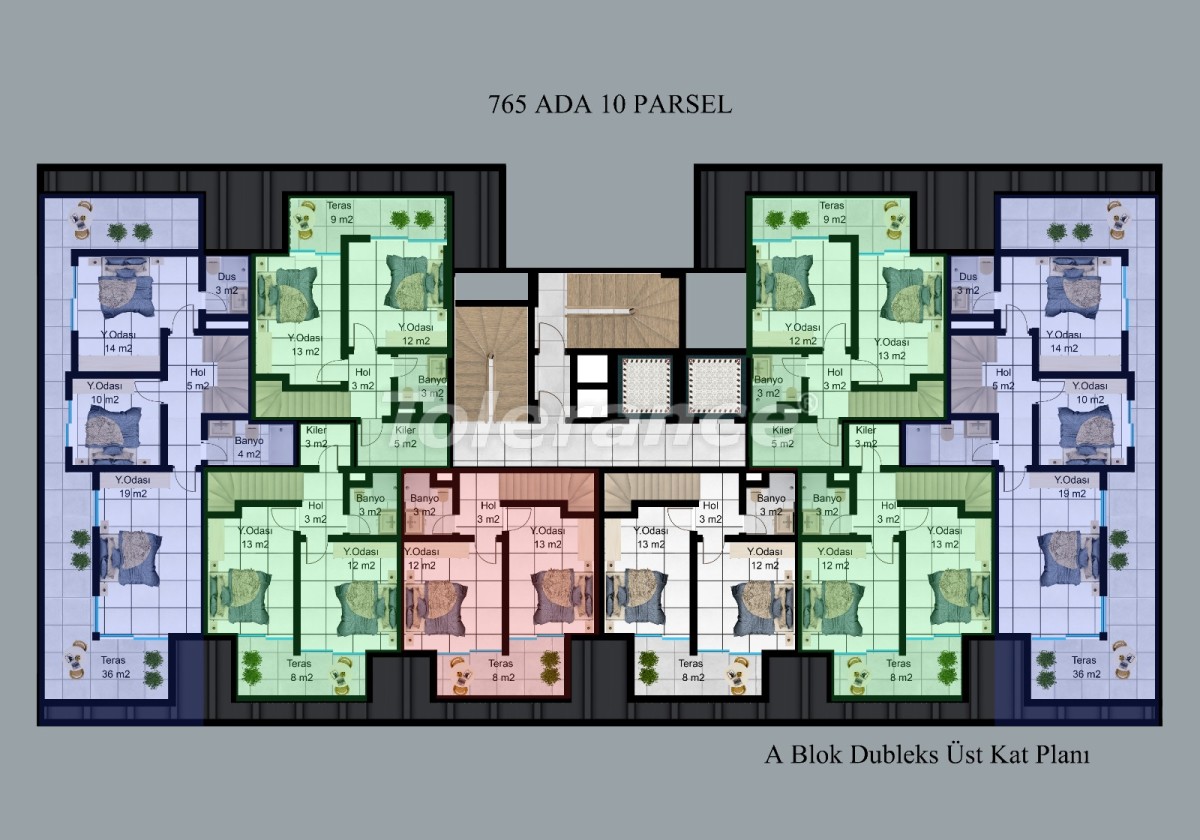آپارتمان از سازنده که در مرکز آلانیا, آلانیا استخر اقساط - خرید ملک در ترکیه - 51185