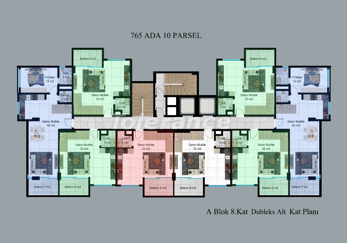 آپارتمان از سازنده که در مرکز آلانیا, آلانیا استخر اقساط - خرید ملک در ترکیه - 51187