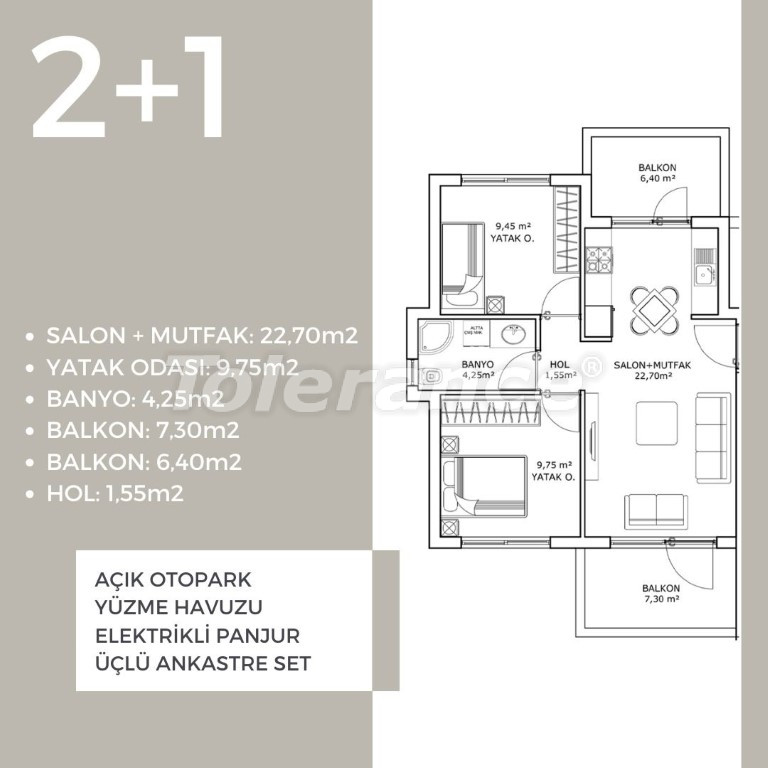 آپارتمان از سازنده که در آلتینتاش, آنتالیا استخر اقساط - خرید ملک در ترکیه - 104850