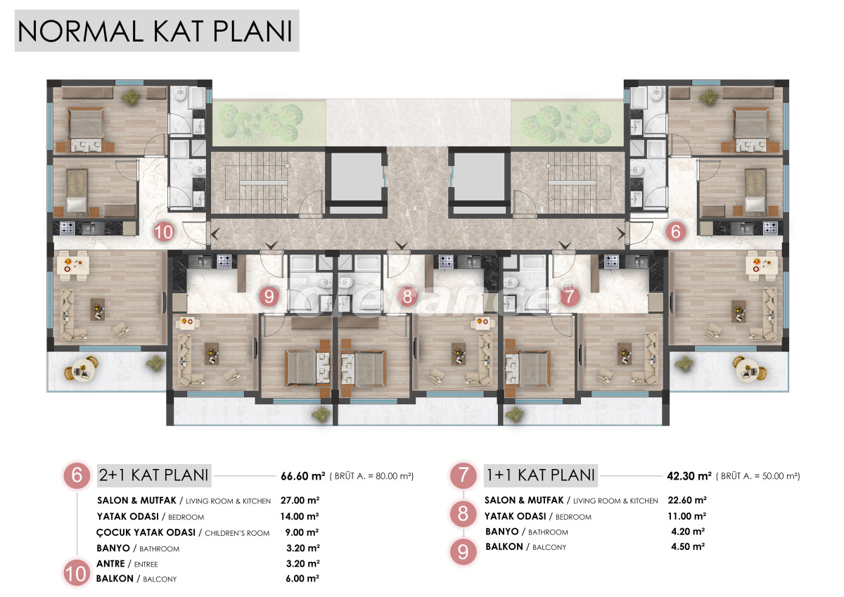 Apartment vom entwickler in Altıntaş, Antalya meeresblick pool ratenzahlung - immobilien in der Türkei kaufen - 105475