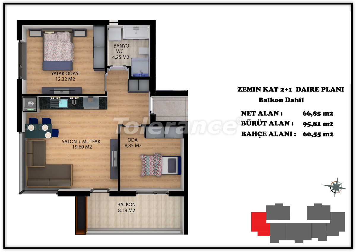 Apartment in Altıntaş, Antalya with pool - buy realty in Turkey - 124327