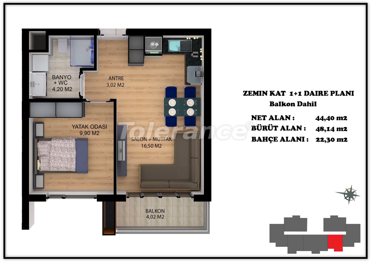 Apartment from the developer in Altıntaş, Antalya with pool - buy realty in Turkey - 55664