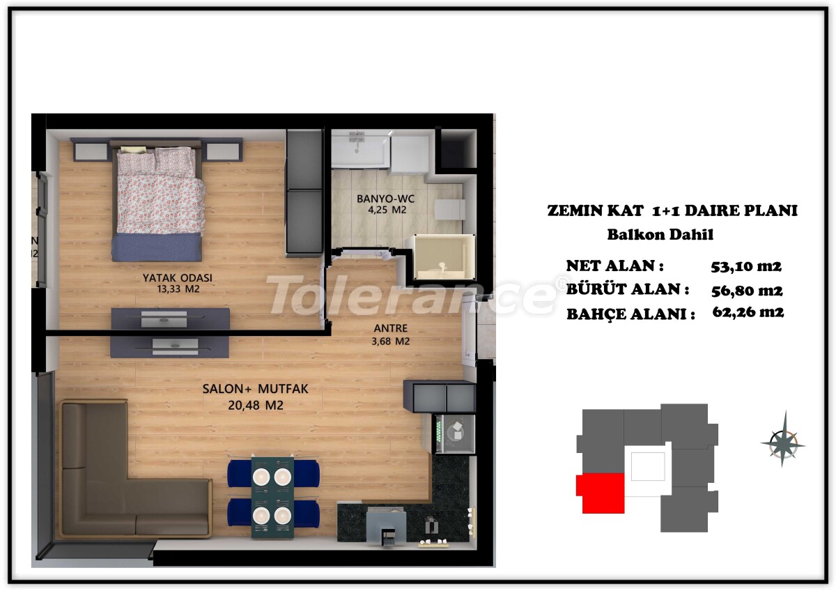 آپارتمان از سازنده که در آلتینتاش, آنتالیا استخر - خرید ملک در ترکیه - 55695