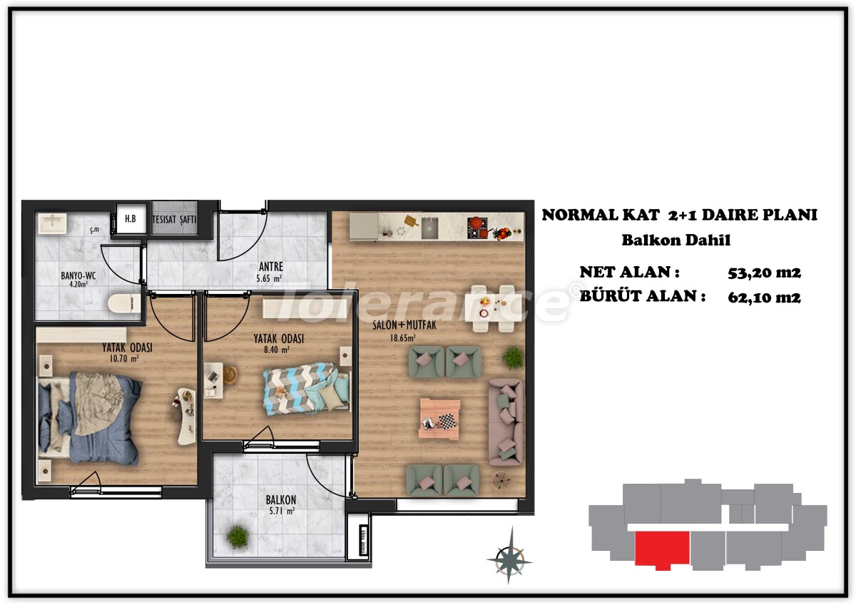 Apartment from the developer in Altıntaş, Antalya with pool - buy realty in Turkey - 55736