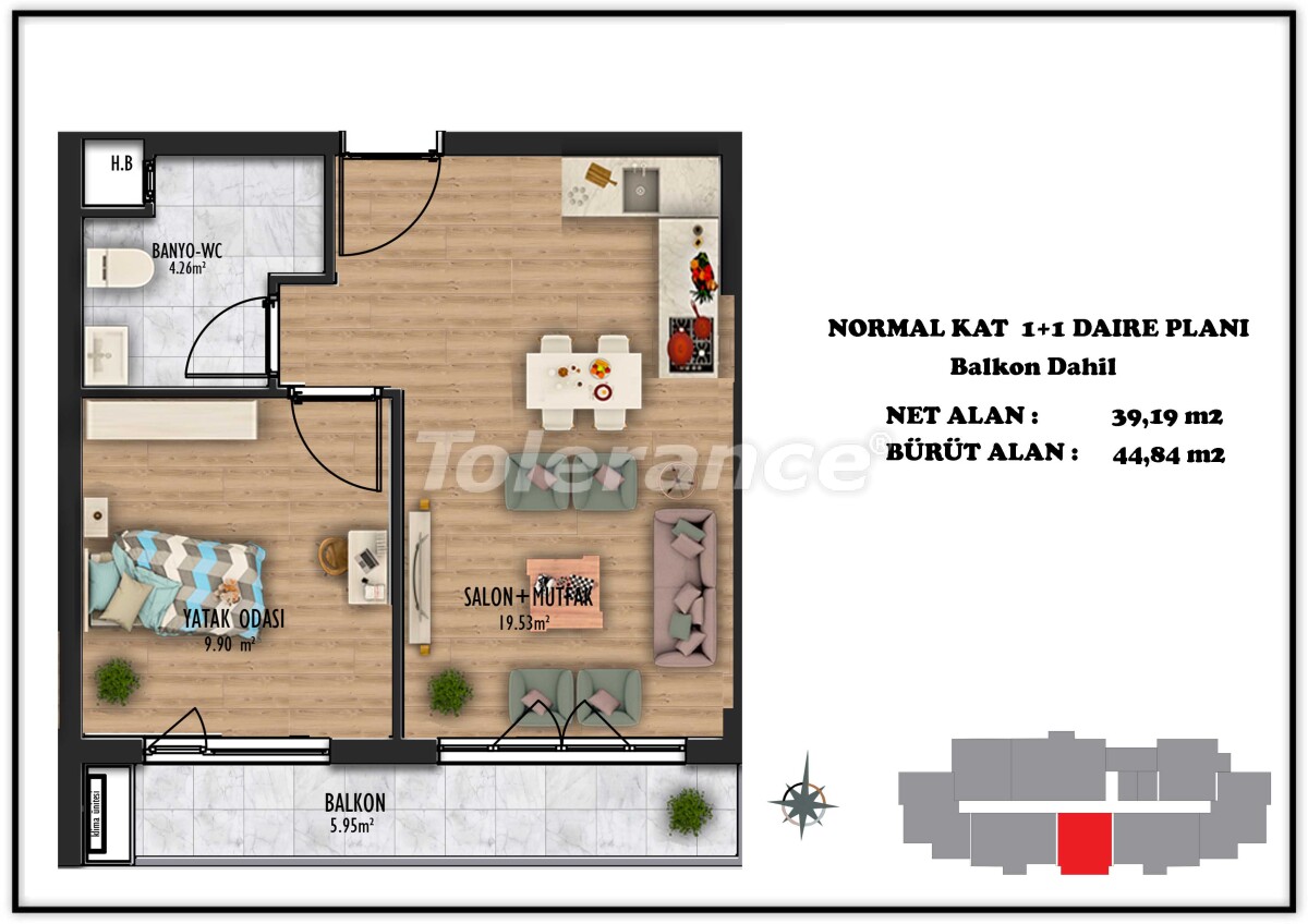Apartment from the developer in Altıntaş, Antalya with pool - buy realty in Turkey - 55737