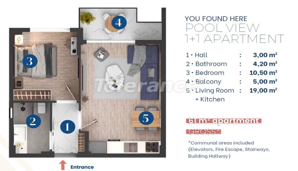 آپارتمان از سازنده که در آلتینتاش, آنتالیا استخر - خرید ملک در ترکیه - 57168
