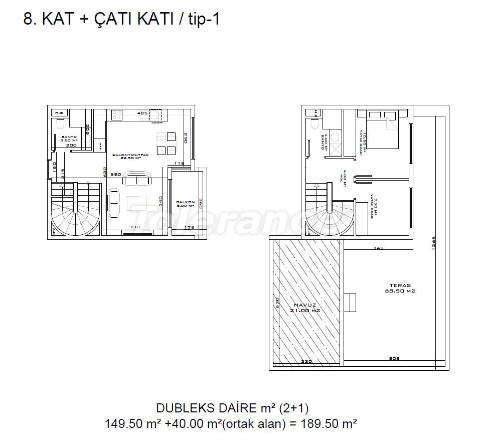 آپارتمان از سازنده که در آلتینتاش, آنتالیا استخر اقساط - خرید ملک در ترکیه - 59484