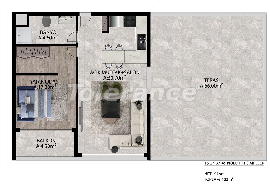 Apartment from the developer in Altıntaş, Antalya with sea view with pool with installment - buy realty in Turkey - 64045