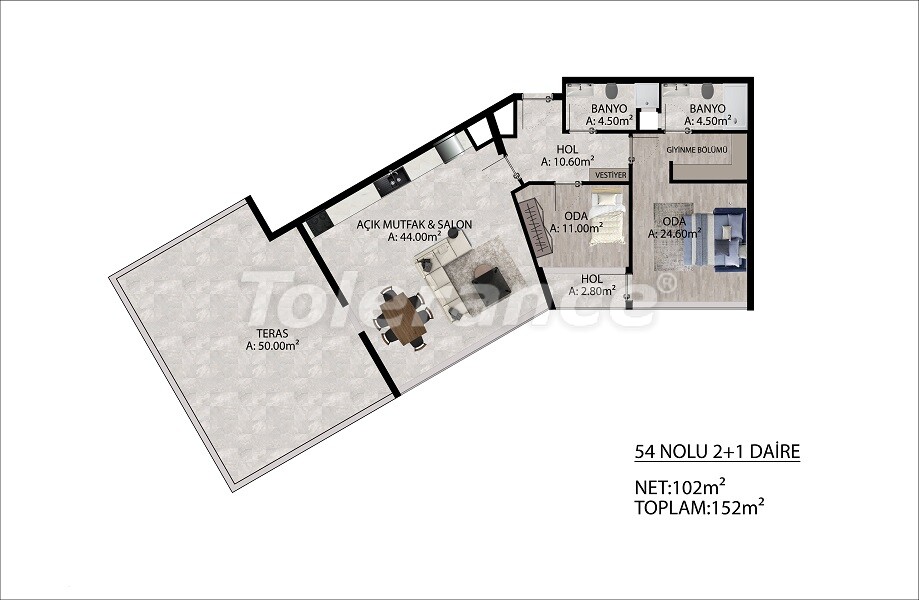 Apartment vom entwickler in Altıntaş, Antalya meeresblick pool ratenzahlung - immobilien in der Türkei kaufen - 64048