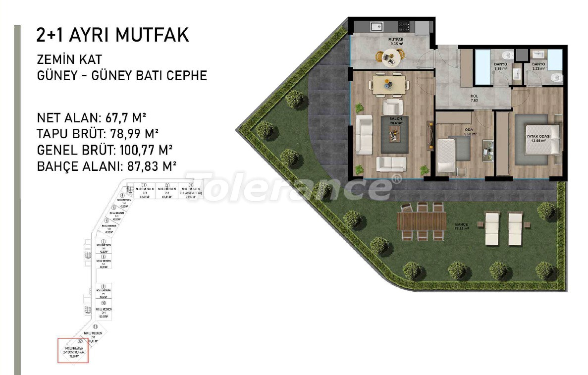 Appartement van de ontwikkelaar in Altıntaş, Antalya zwembad afbetaling - onroerend goed kopen in Turkije - 95492