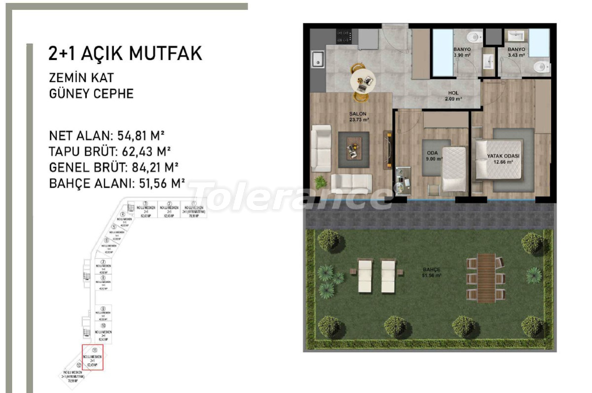 Apartment from the developer in Altıntaş, Antalya with pool with installment - buy realty in Turkey - 95496