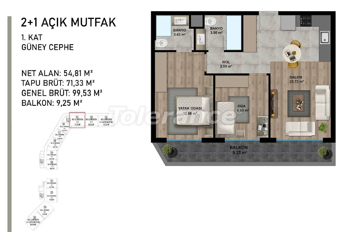 آپارتمان از سازنده که در آلتینتاش, آنتالیا استخر اقساط - خرید ملک در ترکیه - 95499