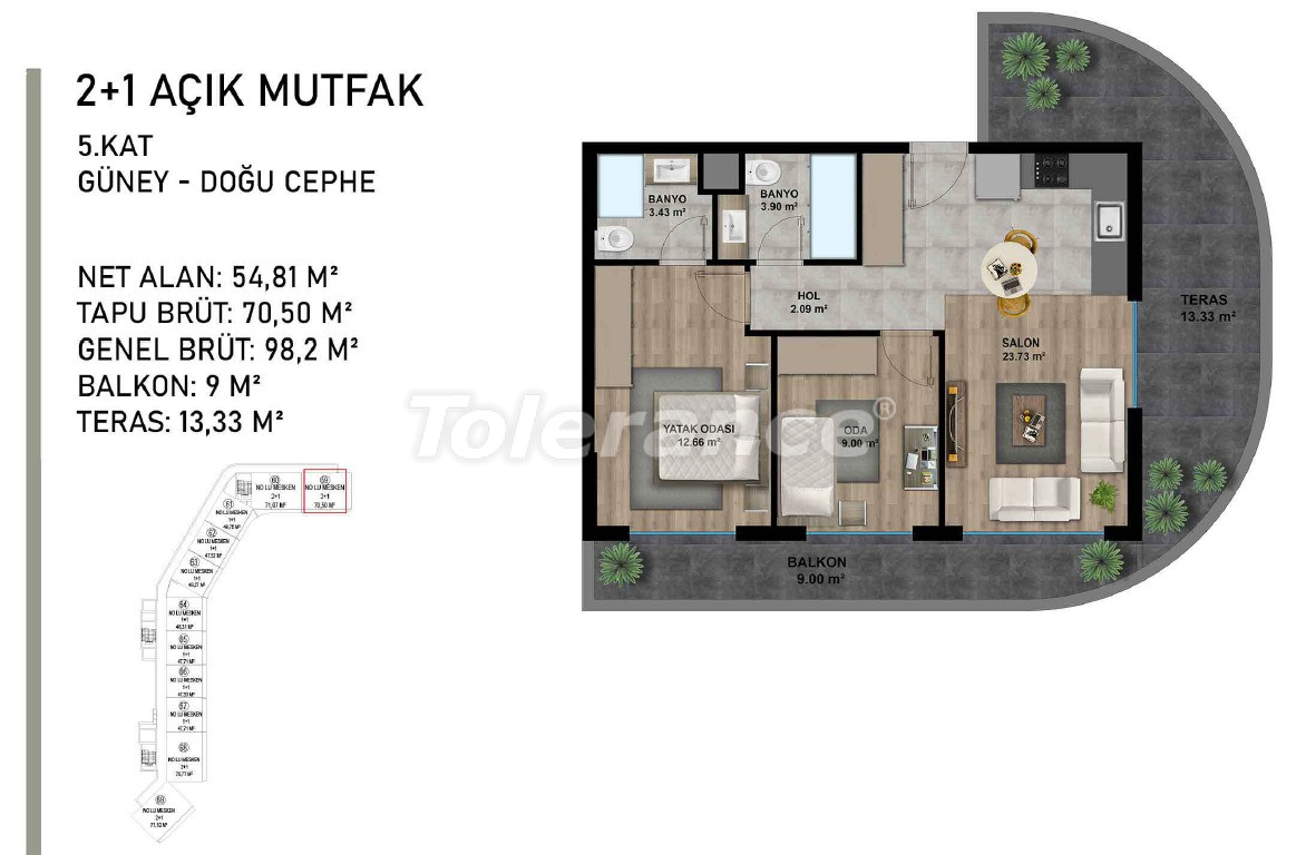 آپارتمان از سازنده که در آلتینتاش, آنتالیا استخر اقساط - خرید ملک در ترکیه - 95503
