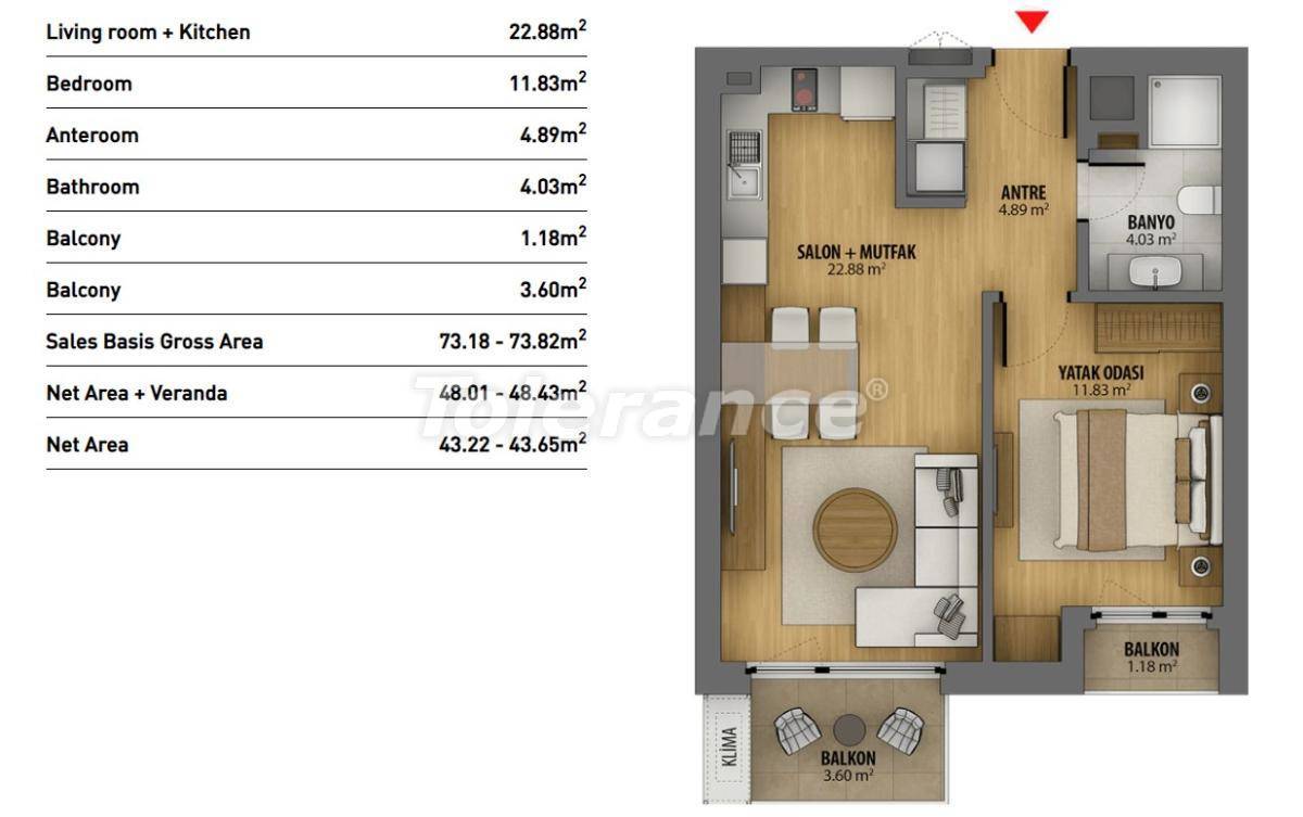 آپارتمان که در آوجیلار, استانبول استخر - خرید ملک در ترکیه - 26939