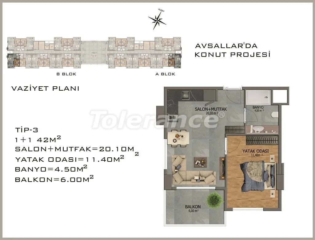 آپارتمان از سازنده که در آوسالار, آلانیا منظره دریا استخر اقساط - خرید ملک در ترکیه - 22078