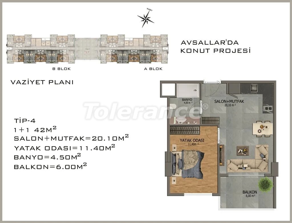 Appartement du développeur еn Avsallar, Alanya vue sur la mer piscine versement - acheter un bien immobilier en Turquie - 22079