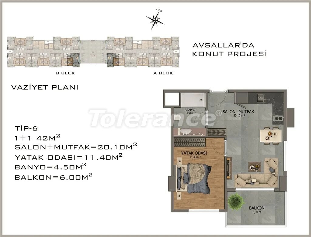 Appartement du développeur еn Avsallar, Alanya vue sur la mer piscine versement - acheter un bien immobilier en Turquie - 22081