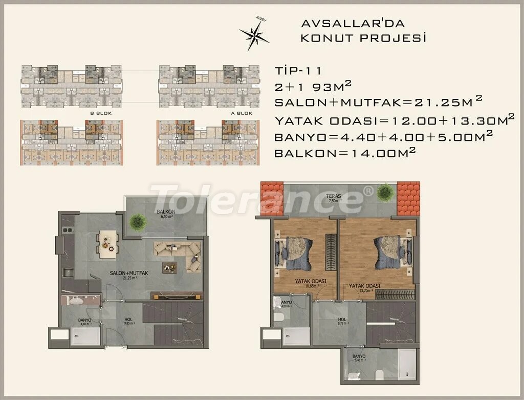 آپارتمان از سازنده که در آوسالار, آلانیا منظره دریا استخر اقساط - خرید ملک در ترکیه - 22085