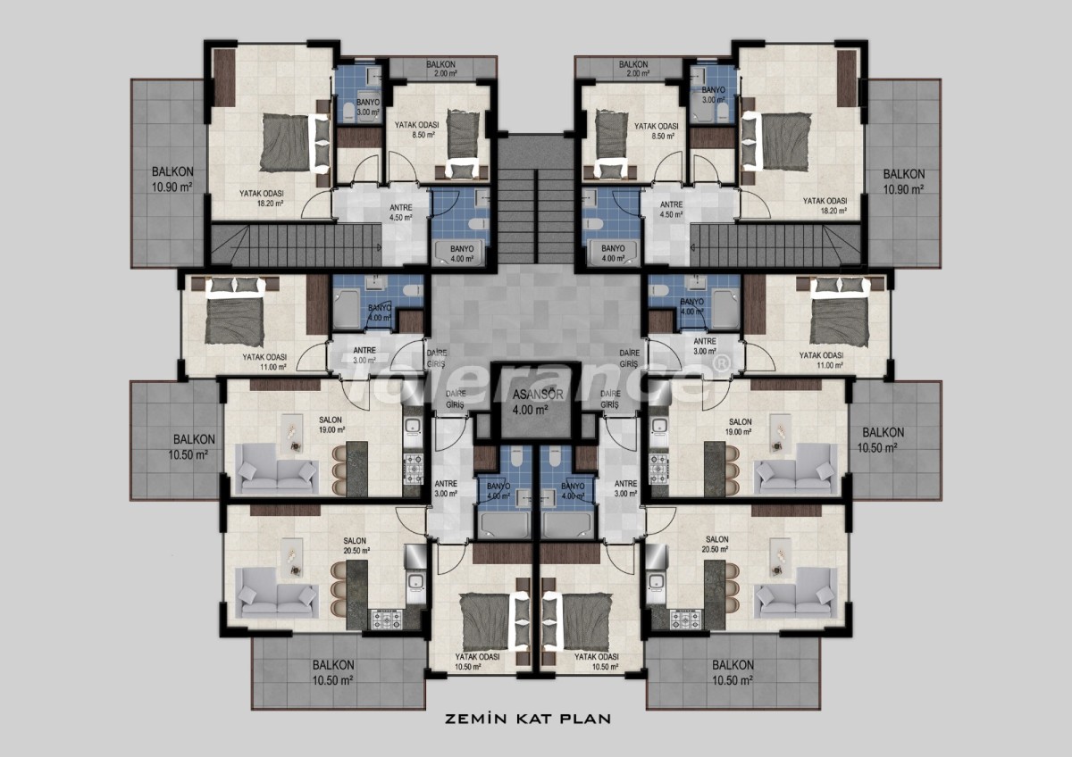 Apartment in Avsallar, Alanya with pool - buy realty in Turkey - 34474