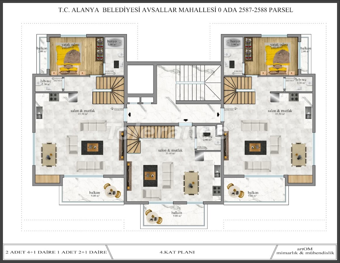 Apartment vom entwickler in Avsallar, Alanya pool - immobilien in der Türkei kaufen - 60789