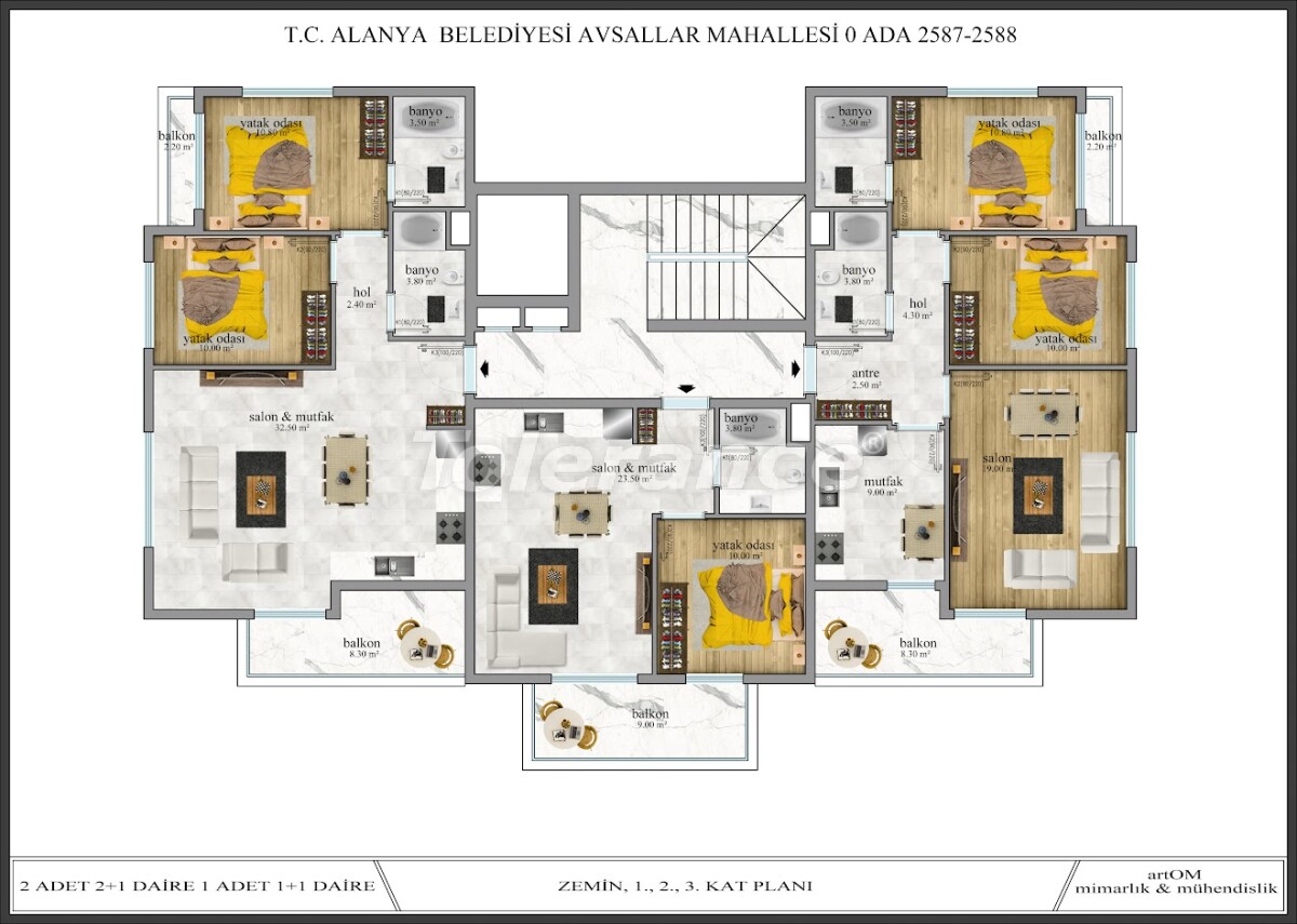 Apartment vom entwickler in Avsallar, Alanya pool - immobilien in der Türkei kaufen - 60792