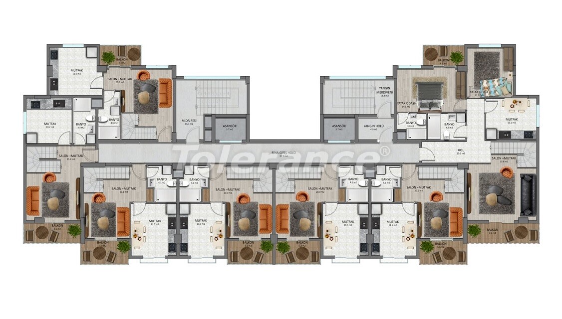 Apartment vom entwickler in Avsallar, Alanya meeresblick ratenzahlung - immobilien in der Türkei kaufen - 60887