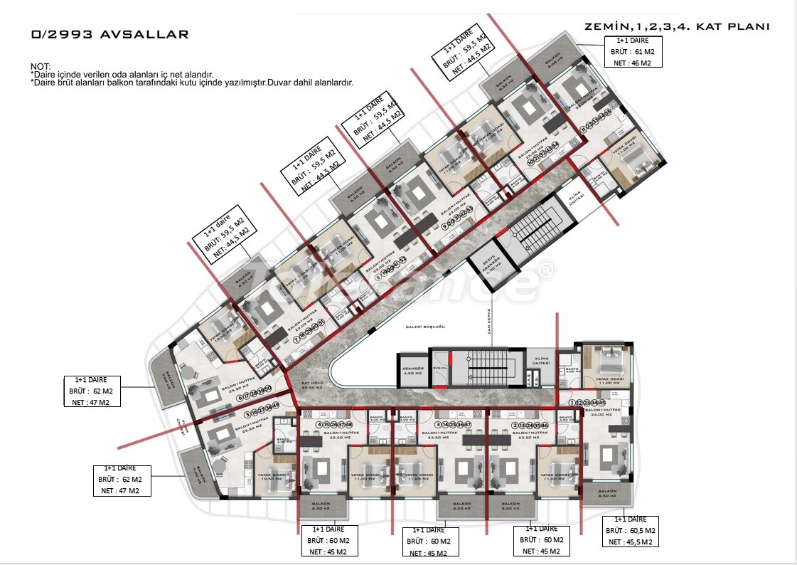 Apartment vom entwickler in Avsallar, Alanya pool ratenzahlung - immobilien in der Türkei kaufen - 63626