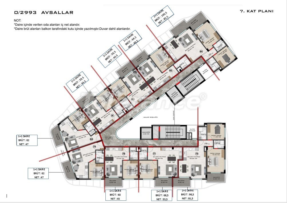 Apartment vom entwickler in Avsallar, Alanya pool ratenzahlung - immobilien in der Türkei kaufen - 63628