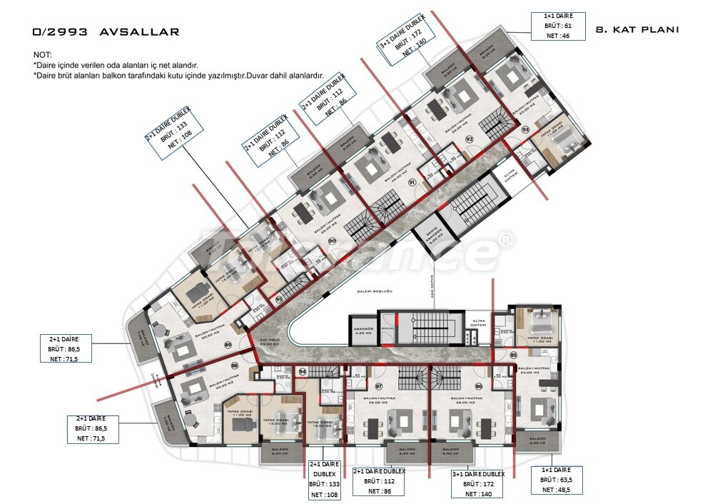 Appartement du développeur еn Avsallar, Alanya piscine versement - acheter un bien immobilier en Turquie - 63629