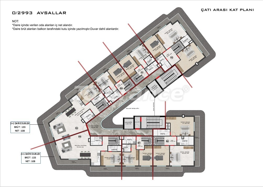 Appartement du développeur еn Avsallar, Alanya piscine versement - acheter un bien immobilier en Turquie - 63630