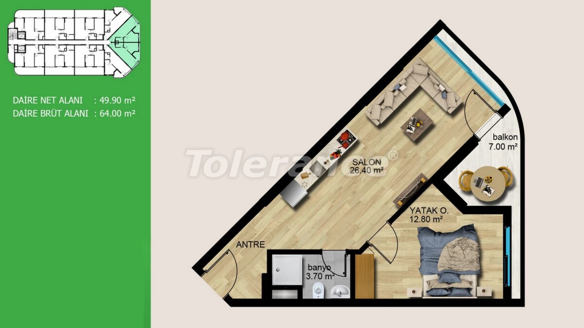 Apartment vom entwickler in Ayaş, Mersin meeresblick pool - immobilien in der Türkei kaufen - 62511