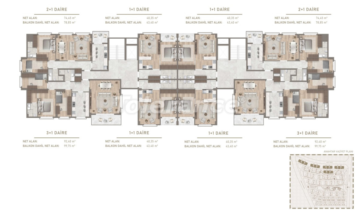 شقق من المتعهد في:في باهتشي شهير اسطنبول تقسيط - شراء عقار في تركيا - 133601