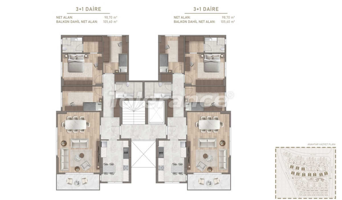 شقق من المتعهد في:في باهتشي شهير اسطنبول تقسيط - شراء عقار في تركيا - 133603