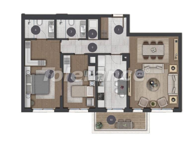 آپارتمان از سازنده که در باهچه شهیر, استانبول استخر اقساط - خرید ملک در ترکیه - 27285