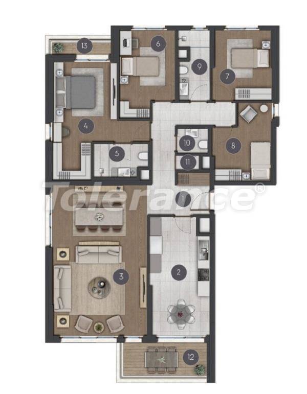 آپارتمان از سازنده که در باهچه شهیر, استانبول استخر اقساط - خرید ملک در ترکیه - 27288