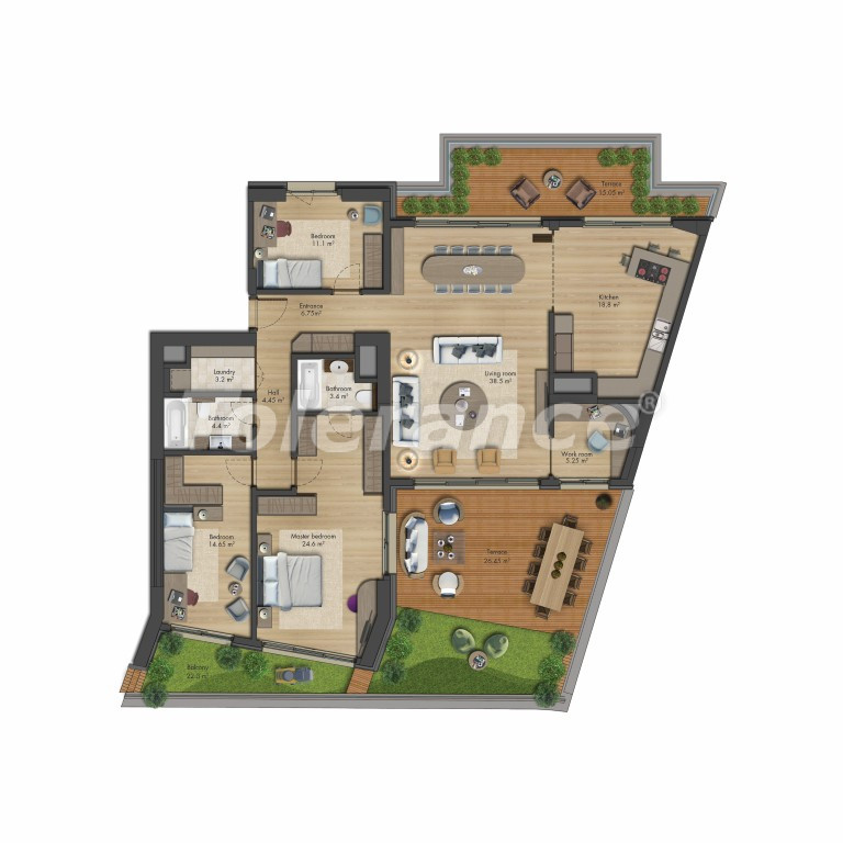 Appartement van de ontwikkelaar in Bakırköy, Istanboel zeezicht zwembad afbetaling - onroerend goed kopen in Turkije - 131476