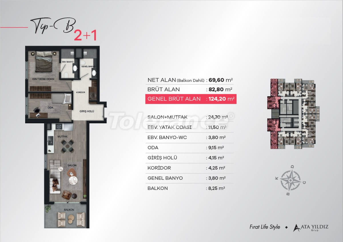 Appartement van de ontwikkelaar in Bayraklı, İzmir zeezicht zwembad - onroerend goed kopen in Turkije - 109699